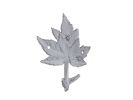 Whitewashed Cast Iron Maple Tree Leaves Decorative Metal Tree Branch Hooks 6.5""
