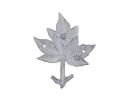 Whitewashed Cast Iron Maple Tree Leaves Decorative Metal Tree Branch Hooks 6.5""