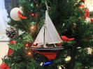 Wooden Endeavour Model Sailboat Christmas Ornament 9""