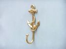 Gold Finish Anchor And Rope With Hook 7""