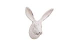 Whitewashed Cast Iron Decorative Rabbit Hook 5""