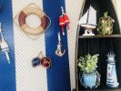Vintage Red and White Decorative Lifering Christmas Ornament 10""