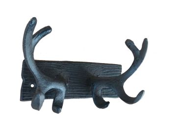 Cast Iron Antler Double Hook 8""