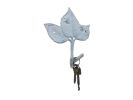 Whitewashed Cast Iron Birch Tree Leaves Decorative Metal Tree Branch Hooks 6.5""