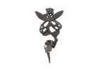 Cast Iron Butterfly on a Branch Decorative Metal Wall Hook 6.5""