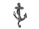 Rustic Silver Cast Iron Anchor Hook 5&quot;