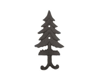 Cast Iron Pine Tree Decorative Metal Wall Hooks 6.5""