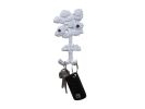 Whitewashed Cast Iron Oak Tree Decorative Metal Wall Hooks 6.5""