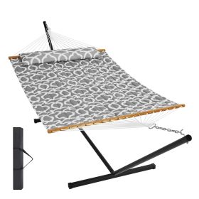 VEVOR Two Person Hammock with Stand Included Heavy Duty 480lb Capacity, Double Hammock with 12 FT Steel Stand and Portable Carrying Bag and Pillo