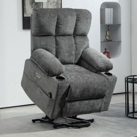 [Video provided] Large Power Lift Recliner Chair Sofa with Massage and Heat for Big and Tall Elderly People