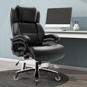 Big and Tall 400lbs Office Chair - Adjustable Lumbar Support Heavy Duty Metal Base Quiet Rubber Wheels High Back Large Ergonomic Design