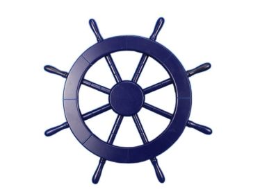 Dark Blue Decorative Ship Wheel 18""