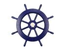 Dark Blue Decorative Ship Wheel with Seashell 18""