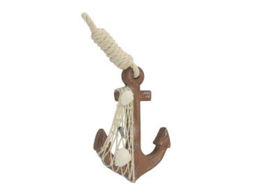 Wooden Rustic Decorative Anchor 6""
