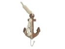 Wooden Rustic Decorative Anchor with Hook 7""