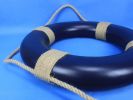 Blue Painted Decorative Life Ring with Rope Bands 20""