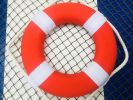 Vibrant Orange Decorative Lifering With White Bands 10""