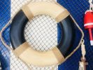 Vintage Blue and White Decorative Life Ring 20""
