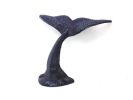 Rustic Dark Blue Cast Iron Decorative Whale Tail Hook 5""