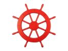 Red Decorative Ship Wheel 18""