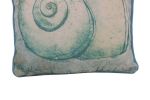 Blue and White Nautilus Decorative Throw Pillow 10""