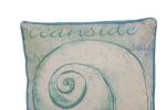 Blue and White Nautilus Decorative Throw Pillow 10""