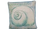 Blue and White Nautilus Decorative Throw Pillow 10""
