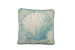 Blue and White Seashell Decorative Throw Pillow 10""