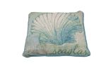 Blue and White Seashell Decorative Throw Pillow 10""