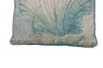 Blue and White Seashell Decorative Throw Pillow 10""