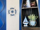 Rustic All Dark Blue Decorative Ship Wheel 12""
