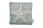 Blue and White Starfish Decorative Throw Pillow 10""
