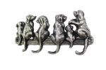 Rustic Silver Cast Iron Dog Wall Hooks 8""