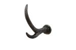 Rustic Silver Cast Iron Antler Hook 5&quot;