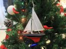 American Sailboat Christmas Tree Ornament 9""