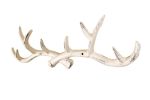 Whitewashed Cast Iron Antler Wall Hooks 15&quot;