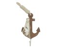 Wooden Rustic Decorative Anchor with Hook 7""