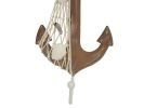 Wooden Rustic Decorative Anchor with Hook 7""