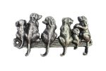 Rustic Silver Cast Iron Dog Wall Hooks 8""