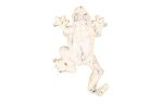 Whitewashed Cast Iron Frog Hook 6""