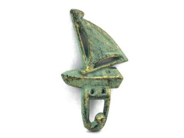 Antique Bronze Cast Iron Sailboat Hook 6""