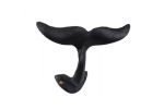 Rustic Black Cast Iron Decorative Whale Tail Hook 5""