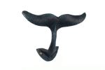 Seaworn Blue Cast Iron Decorative Whale Tail Hook 5""