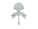 Antique Seaworn Bronze Cast Iron Seashell Beach Hook 8""