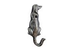 Rustic Silver Cast Iron Dog Hook 6&quot;