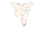 Whitewashed Cast Iron Butterfly Hook 6""