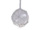 Clear Japanese Glass Ball With White Netting Christmas Ornament 4""