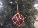 Red Japanese Glass Ball Fishing Float Decoration Christmas Ornament 4""