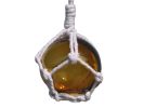 Amber Japanese Glass Ball With White Netting Christmas Ornament 2""