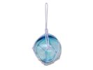 Light Blue Japanese Glass Ball With White Netting Christmas Ornament 3""